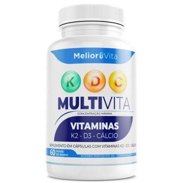 Imagem de MultiVita Vitamina K2  D3  Cálcio Multivitamínico 800mg 2 meses de tra
