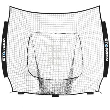 Imagem de Storgem Rede de Substituição para Rede de Beisebol (Somente Rede), Rede de Poliéster Sem Nós de 7 Fios, Adequada para Armações de Estilo de Arco de Beisebol de Tamanho 7X7 Pés (Preto Profissional)