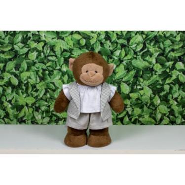 Imagem de PELUCIA SAFARI MACACO AMORE 20 CM, COLETE - PARA DECORAÇÃO (Colete xadrez de cinza)