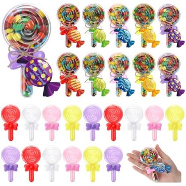 Imagem de Teenyyou 25 Set Candy Party Favors Mini Candyland Game Candy Boxes Plastic Gumball Machines Thank You Cards Candy Cutouts for Candy Party Gift Decorations Baby Shower Birthday Wedding