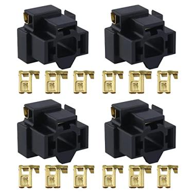 Imagem de eMagTech 4 peças H4 3 pinos substituição de conector de farol com terminais H4 suporte de reparo de lâmpada conector plugue automotivo 12V