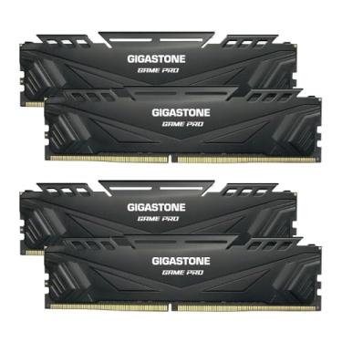 Imagem de 【RAM DDR4】 Kit GIGASTONE Game Pro 64 GB (4 x 16 GB) DDR4 3600MHz PC4-28800 CL 18-22-22-42 Intel XMP 2.0 AMD Ryzen 1.35V UDIMM 288 pinos sem buffer, sem buffer, sem ECC, alto desempenho, memória de