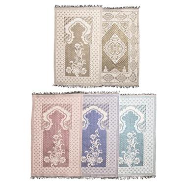 Imagem de Tapete Otomano de Oração Muçulmana Estilo Turco, Tapete de Oração Padrão Floral (Cinco Tapete Fino de Oração)