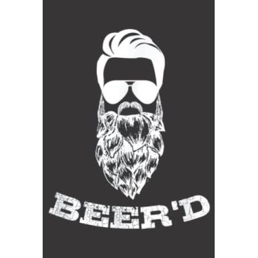 Imagem de Mens Beer d Hop Beard Bearded Beer Drinkers Nice for Men Art: Lined Journal Notebook To Do Schedule, Medium 6x9 Inches, 120 Pages, Printed Cover