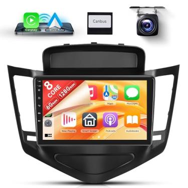 Imagem de Rádio veicular Android de 8 núcleos 6 + 128 G para Chevrolet Chevy Cruze 2009-2015 sem fio Carplay Android Auto Car Stereo, unidade de cabeça de tela sensível ao toque de 23 cm, link espelhado, GPS,