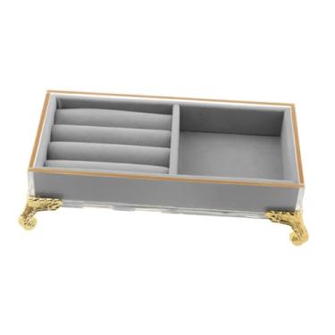 Imagem de Dynwave Anéis de exibição titular anéis organizador feminino presente elegante anéis vazios suporte bandeja jóias para vender loja quarto casa contador, Gray W Square Space