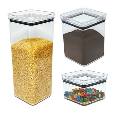 Imagem de Paramount Plásticos, KIT 3 Potes Herméticos Quadrados 480/1000/2200ml Paramount