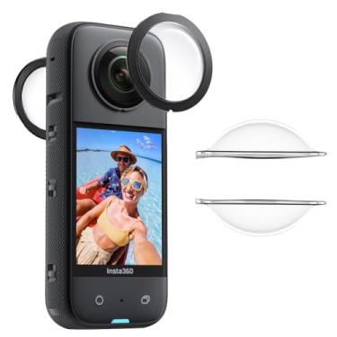 Imagem de Tedubax Protetor de lente para Insta360 X3, protetor de lente removível PC capa protetora de lente para acessórios Insta 360 X3 (2 conjuntos - 4 peças)