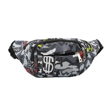 Imagem de AIBEARTY Pochete infantil para meninos pequena camuflagem cintura cinto bolsa bolsa de cintura pacote com alça ajustável para crianças, esportes, corrida, acampamento, viagem, B Cinza, One Size