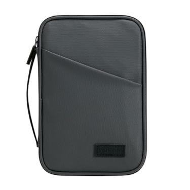 Imagem de Higoney Porta-passaporte de viagem para família, carteira de passaporte com bloqueio de RFID, à prova d'água, porta-passaporte, para homens, mulheres e viagens, estojo para cartões de crédito, Cinza,