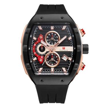 Imagem de TEARTRACE Relógios analógicos masculinos – Relógio de pulso moderno esportivo à prova d'água, ideal para o trabalho, Preto