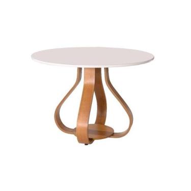 Imagem de Mesa de Jantar 4 Lugares Redondo Bella Tampo Laqueado com Vidro - L C 