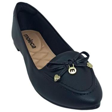 Imagem de Sapatilha Moleca Feminina Design Sofisticado Laço, Preto, 35
