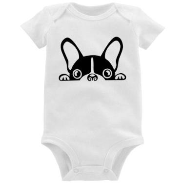 Imagem de Body Bebê Cachorro Boston Terrier - Foca na Moda, Branco, GG