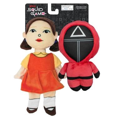 Imagem de design LAB, Inc. Produto oficial da Squid Game | Brinquedo colecionável para cães | Brinquedos de pelúcia barulhentos para cães | Conjunto de 2 peças de boneca e soldado | Brinquedos de pelúcia para