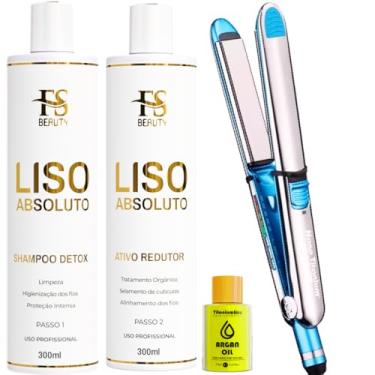 Imagem de Prancha Chapinha Profissional Nano Titanium 465F + Progressiva Fs Beauty + Argan