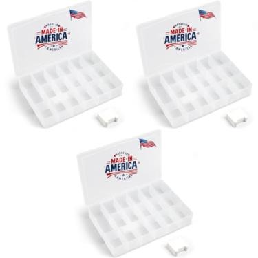 Imagem de Caixa organizadora de fio dental bordado com 50 bobinas de papelão - 17 compartimentos caixa organizadora de linhas e contas de bordado transparente, organizador de costura transparente - Suporte de