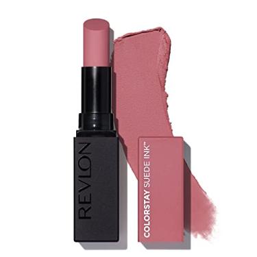 Imagem de REVLON Batom, Tinta Colorstay Suede, Primer Integrado, Com Infusão De Vitamina E, À Prova D'Água, Antiborras, Cor Fosca, 008 That Girl, 0,09 Oz.