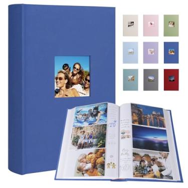 Imagem de 1DOT2 Álbum De Fotos 4X6 420 Fotos Com Espaço Para Escrever, Álbum De Fotos 4X6 Capa De Linho Com Bolsos Para Memorandos, 420 Fotos 4X6 Álbum De Fotos Livro Para Casamento Crianças Viagens Família B