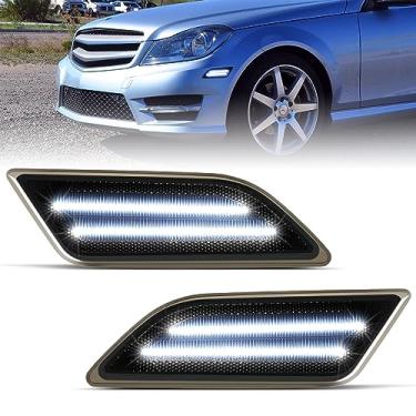 Imagem de NEIFILES Luz De Marcação Lateral Led Branca Compatível Com Mercedes Benz Classe C W204 C250 C300 C350 C63 Amg 2012 2013 2014 Lâmpadas De Para-Choque Dianteiro Branco