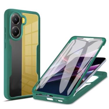 Imagem de Capa compatível com Xiaomi Redmi Turbo 4, capa com protetor de tela integrado compatível com Xiaomi Poco X7 Pro 5G 2412DPC0AG 2412DPC0AI capa verde