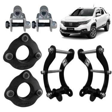 Imagem de Strada 2020 em diante Calço Diant + Jumelo Confort 5cm + Prol Amort - 