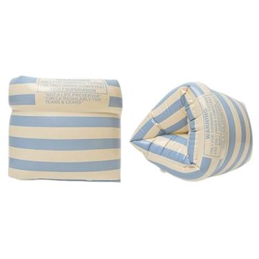 Imagem de BAITEMJIA Boias De Braço Para Crianças E Adultos - Boias De Braço De Piscina Listradas Vintage, Faixas De Braço, Boias De Natação Infláveis, Boias De Braço De Pvc Para Crianças De 3 A 5 A 6 A 12 Ano