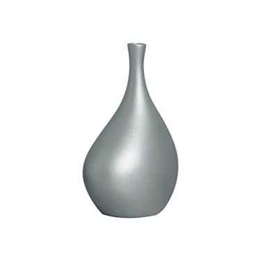 Imagem de Vaso Decorativo de Cerâmica para Sala Cristal Pequeno Cinza Fosco