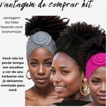 Imagem de Kit 3 turbante flor   - Atamultimarcas0810, Cinza, Rosa, Preto