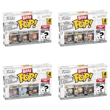 Imagem de Funko Pacote com 4 bonecos Pop da Bitty Pop! Harry Potter – 16 mini bonecos com personagens de Hogwarts e figuras misteriosas