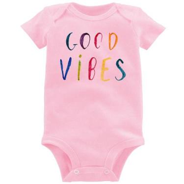 Imagem de Body Bebê Good Vibes Cores - Foca na Moda, Rosa bebê, P