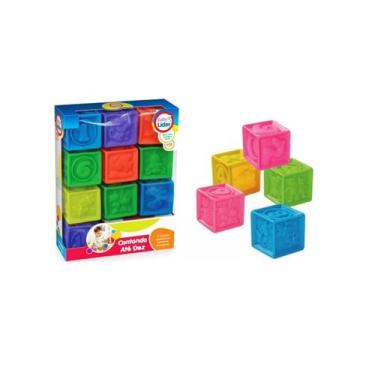 Imagem de Jogo Contando Até Dez 10 Blocos Cubo Educativo Macio banho - LIDER BRI