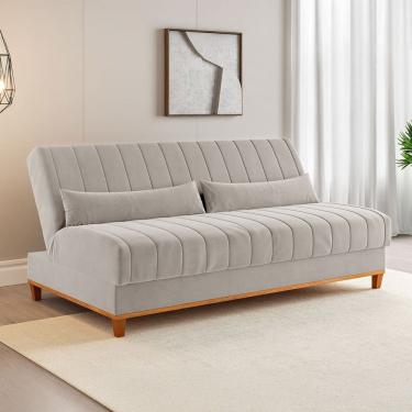 Imagem de Sofá Cama 3 Lugares Reclinável Tequila Marfim - Viero Móveis