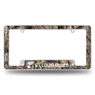 Imagem de Rico Industries Moldura de placa automotiva NHL St. Louis Blues Mossy Oak 30,48 cm x 15,24 cm cromada para carro/caminhão/SUV