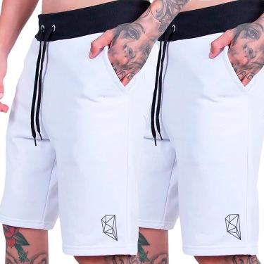 Imagem de Kit 2 Bermuda Plus Size Moletom Shorts Masculino Tamanho Especial Confortável Treino Academia-Masculino