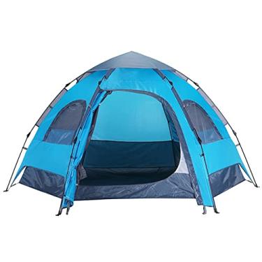 Imagem de Barraca de acampamento impermeável para 6 pessoas, barraca pop-up instantânea estendida ao ar livre, barraca de acampamento de praia portátil, fácil de montar