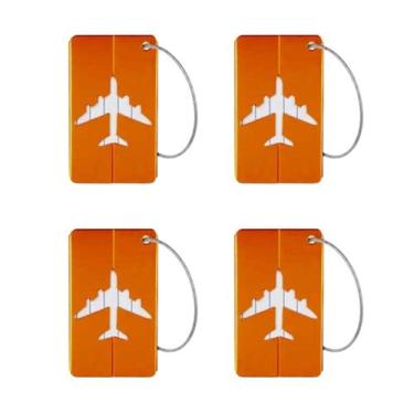Imagem de Kit 04 Tag Etiqueta De Mala e Mochila - Laranja - We Go To