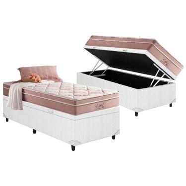 Imagem de Cama Baú Solteiro: Colchão Molas MasterPocket Anjos Ensacadas Eiffel + Box crc Courano...