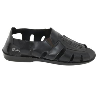 Imagem de Sandália Franciscana Masculina Fechada Atrás Ortopédica Anti Stress Antiderrapante Rajoan 015 Preto (Preto, BR, Adulto, Numérico, 39)