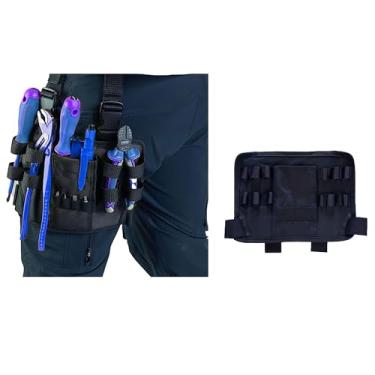 Imagem de Bolsa de ferramentas, bolsa multiferramentas 2.0 para eletricista com cinto de ferramentas para pernas, carpinteiro, mecânico de carro, tecnologia HVAC, organização de bolsa de ferramentas com clipe