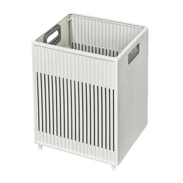 Imagem de MYCENSE Cesta de lavanderia, recipiente de organizador de armazenamento, organizador de brinquedos, portátil com alças cesta de roupas sujas para apartamento, Cinzento/Branco
