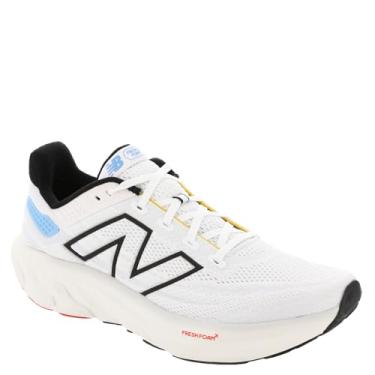 Imagem de New Balance Fresh Foam X 1080 V13 Tênis de corrida masculino, Branco/preto/azul costeiro, 14 Wide