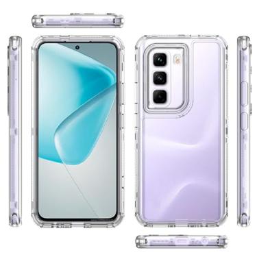 Imagem de Elubugod Compatível com Infinix Hot 50 Pro+ 4G, capa protetora 3 em 1 antiqueda e absorção de choque compatível com Infinix Hot 50 Pro Plus 4G capa transparente
