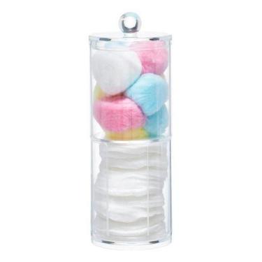 Imagem de Porta Algodão Disco Organizador Acrílico 2 Andares Skin Care - PGB