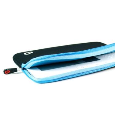 Imagem de Kroo Manga preta com detalhe azul de 7 polegadas com bolso para Kindle FiRE/Nook/Samsung Tab