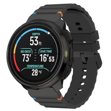 Imagem de Compatível com pulseiras SUUNTO Ocean, pulseira de substituição ajustável de linha de tecido de silicone de 20 mm e 22 mm compatível com smartwatch SUUNTO (preta, pulseira de tamanho de 22 mm)
