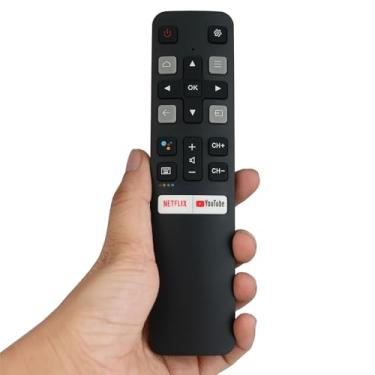 Imagem de Controle remoto de substituição por voz para TCL TV RC802V FNR1 com teclas de atalho Netflix YouTube 32S6500A 65P8S 65P8 55P8S 55P8 55EP680