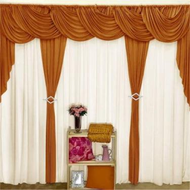 Imagem de Cortina Mara para Varão Duplo Malha Gel Sala Quarto 4,00m x 2,60m - Mo