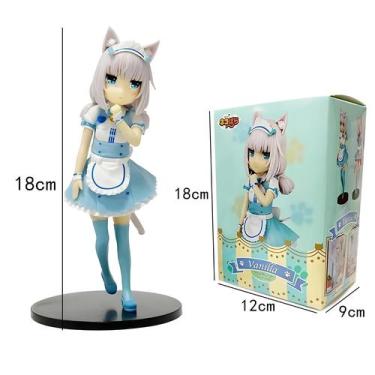 Imagem de 18cm NEKOPARA Anime Chocola Maid Action Figure Kawaii PVC Modelo Bonec