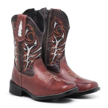 Imagem de Bota Botinha Infantil Texana Country Infanto Juvenil BIco Quadrado (Marrom, BR, Criança de 9 a 12 anos, Numérico, 29)